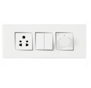 Havells Fabio Best Quality Combined Box (16A Switch- 3 pcs, 16A Socket-1 Pc, 1 Blank Plate,6M Box & 6M Plate)