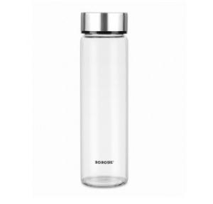 Borosil Crysto Deco Borosilicate Transparent Glass Water Bottle With Lid 1000ml