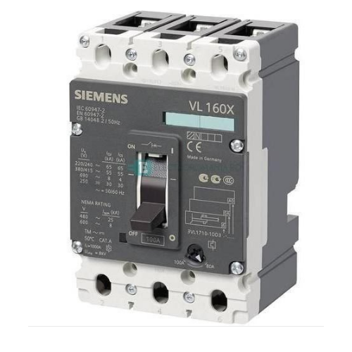 Siemens 3 Pole 100A MCCB Model VL160X