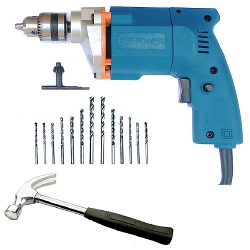 Dee Power Electric Drill Machine With hammer + 13 HSS Bits, 300 W, 2600 rpm