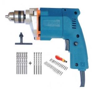 Dee Power Electric Drill machine With 31 Screwdriver Set + 6 HSS Bit + 4 Masonary Bit, 300 W, 2600 rpm