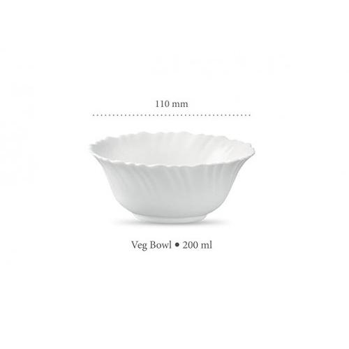 Laopala Vegetable Bowl Diva Classique Collection Plain White 110cm  Glass 200ml