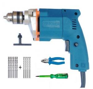 Dee Power Electric Drill machine With Plier + Line Tester + 6 HSS Bit + 4 Masonary Bit, 300 W, 2600 rpm