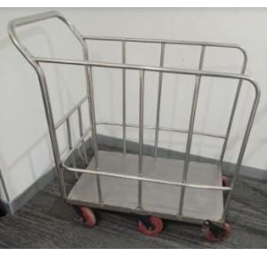 Platform Trolley SS 202 Size 3x2x3 ft, Load Capacity : 300 kg, Side Railing  Height 24 Inch with 6 Heavy Duty Wheels