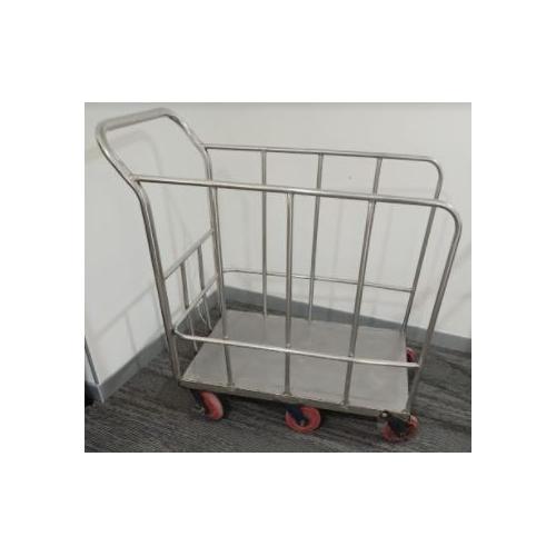 Platform Trolley SS 202 Size 3x2x3 ft, Load Capacity : 300 kg, Side Railing  Height 24 Inch with 6 Heavy Duty Wheels