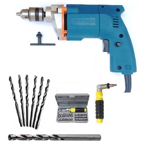 Dee Power Powerful Electric Drill Machine With + 6HSS Bits + 1 Masonary Bit + 41 pcs Screwdriver Set, 300 W, 2600 rpm