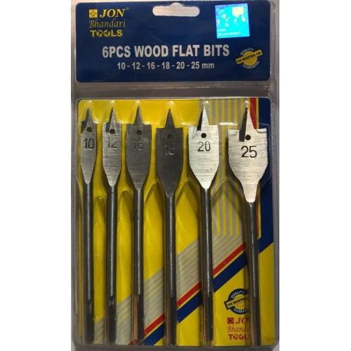 Jon Bhandari Tools Die Steel Flat Drill Bit Set For Wood (10 mm, 12mm, 16mm, 18mm, 20mm, 25mm)