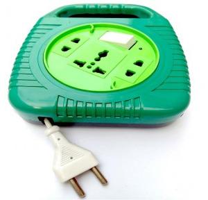 Bizinto 3 Socket Green Round Flexible Extension Board With Long Wire