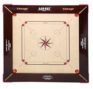 KD AAR-Kay Bulldog 24mm Beige Vintage Plywood Carrom Board  Approved by Carrom Federation of India & International Carrom Federation