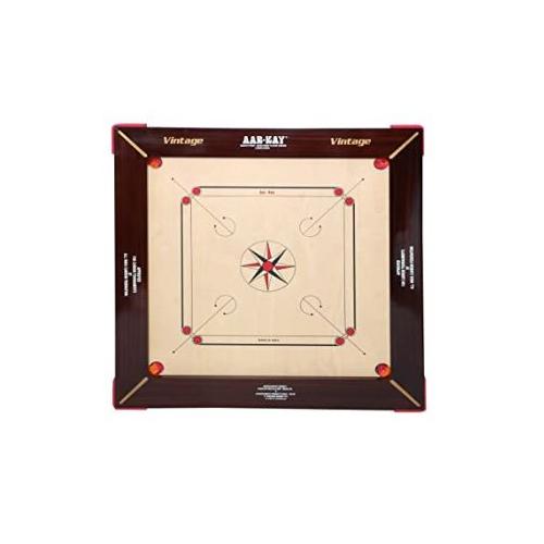 KD AAR-Kay Bulldog 24mm Beige Vintage Plywood Carrom Board  Approved by Carrom Federation of India & International Carrom Federation