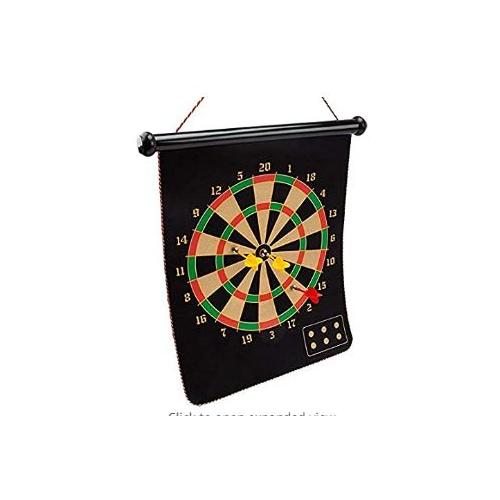 Sunshine Enterprise Magnetic Power with Double Faced Portable and Foldable Dart Game with 4 Colorful Non Pointed Darts for Kids , Multicolor (12 inch)