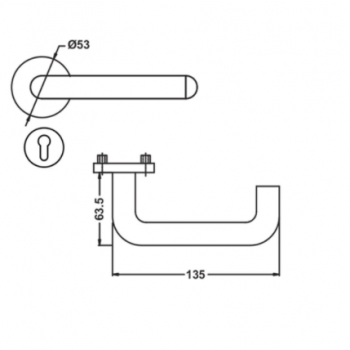 Dorma Inox Series D-Type Mortise Handle Set (XL-C 2001-D1)