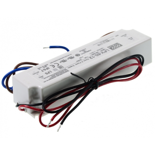 Mean Well LED Driver,60W, 5000mA, 90-264V, LPV-60 -12