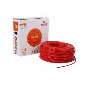 Polycab FR PVC Insulated Industrial Flexible Cable 1.5 Sqmm 2 Core Red 100 Mtr