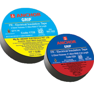 Anchor FR PVC Insulated Electrical Insulation Tape, Black 1.80cm x 7.5mtr x 0.125mm