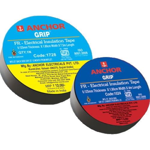 Anchor FR PVC Insulated Electrical Insulation Tape, Black 1.80cm x 7.5mtr x 0.125mm