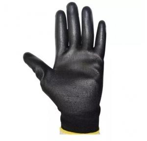 Midas Black PU Coated Safety Gloves, Medium ( Pack of 12 Pair )