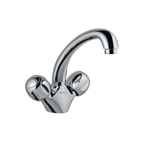 Jaquar Sink Mixer With Swinging Spout, (Table Mounted Model) With 450mm Long Braided Hoses, CQT-23309B