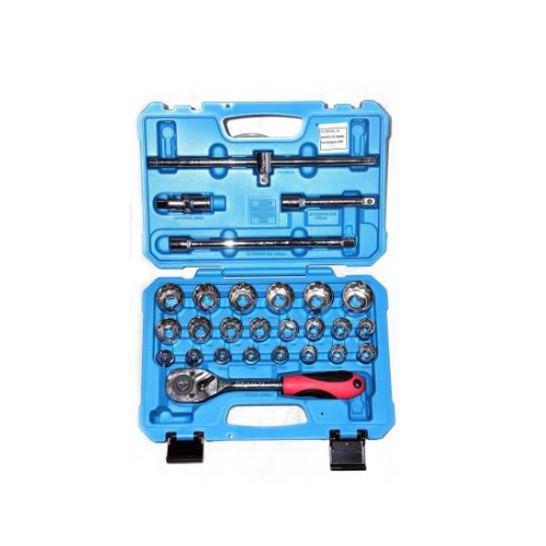 Taparia Socket Set 12.7 mm Square Drive, Bihexagonal And Hexagonal 22 Sockets and 5 Accessories (From 8 to 31 mm) BMS14MXL/ BMS14HXL