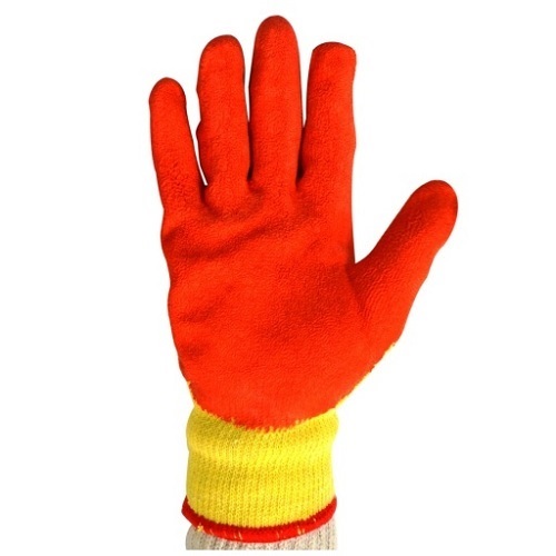 Midas Splendor Grip Yellow and Orange Coated Safety Gloves, Large ( Pack of 12 Pair )