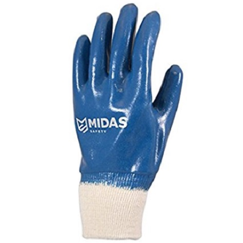 Midas Hercules 9000 Blue Nitrile Coated Safety Gloves, Medium ( Pack of 12 Pair )