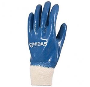 Midas Hercules 9000 Blue Nitrile Coated Safety Gloves, Small ( Pack of 12 Pair )