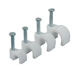 PVC Clip Saddle Clamp With Nail 8mm (Pack of 100 Pcs)