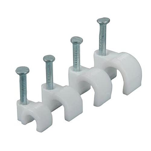 PVC Clip Saddle Clamp With Nail 8mm (Pack of 100 Pcs)