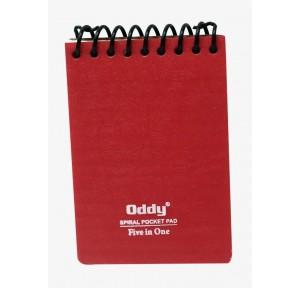 Oddy Spiral Pocket Notebook SPP-02 5C 5 Colored Subjects A7 70 GSM 80 Pages