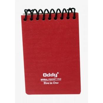 Oddy Spiral Pocket Notebook SPP-02 5C 5 Colored Subjects A7 70 GSM 80 Pages