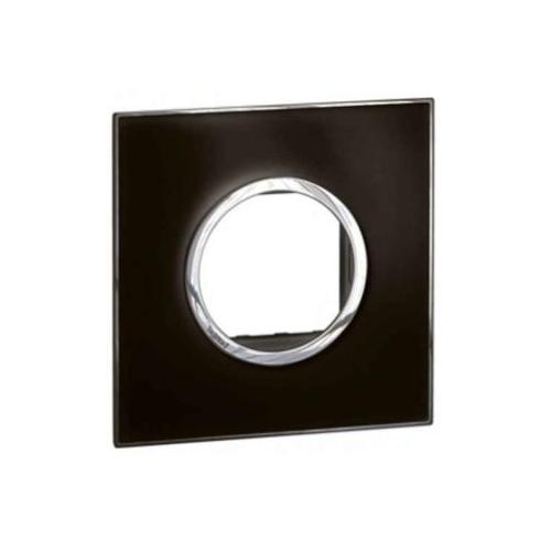 Legrand Arteor 2M Mirror Finish Cover Plate With Overmoulded Frame Black, 5759 03