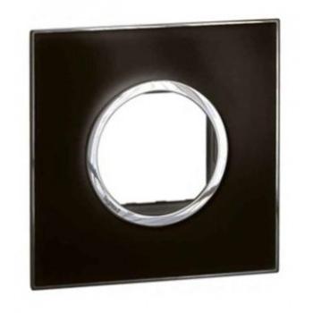 Legrand Arteor 6M Mirror Finish Cover Plate With Overmoulded Frame Black, 5759 33