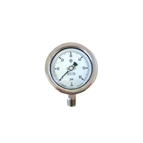 H-Guru  Stainless Steel Pressure Gauge, Range 0-7 kg, Dial Size 4 Inch