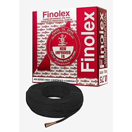 Finolex 1 Sqmm 1 Core FR PVC Insulated Unsheathed Flexible Cable, 90 Mtr (Black)